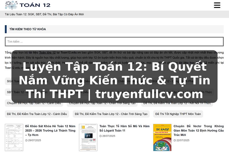Truyện Tranh Luyện Tập Toán 12: Bí Quyết Nắm Vững Kiến Thức & Tự Tin Thi THPT | truyenfullcv.com
